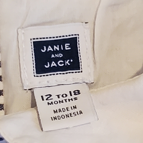 Janie and Jack Palermo Shore Embroidered Sailboat Stripe Dress Girl Size 12-18M - Picture 3 of 6